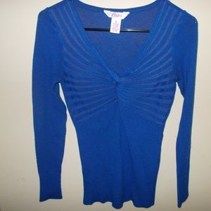CANDIES "RAMONA" BLUE TIE KNOT SWEATER SZ. M